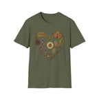 Autumn Muted Botanical Heart Graphic T-Shirt