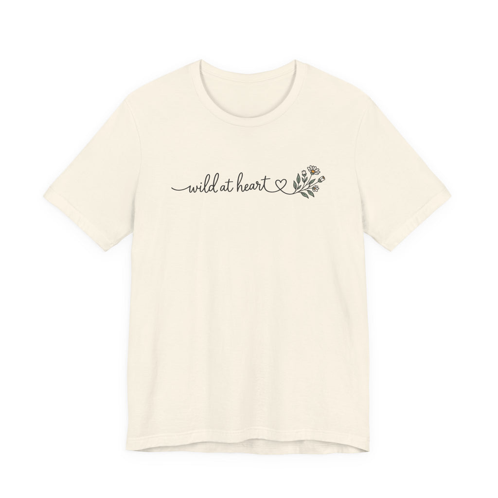 Wild at Heart Floral Tee | Line Art Illustration T-Shirt