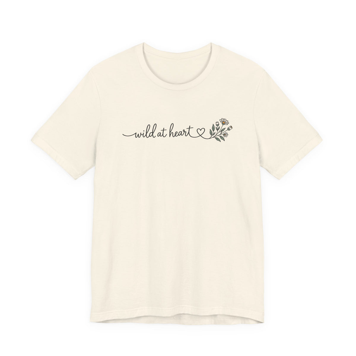 Wild at Heart Floral Tee | Line Art Illustration T-Shirt