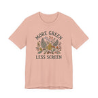 More Green Less Screen Tee | Woodland Folk Art Shirt