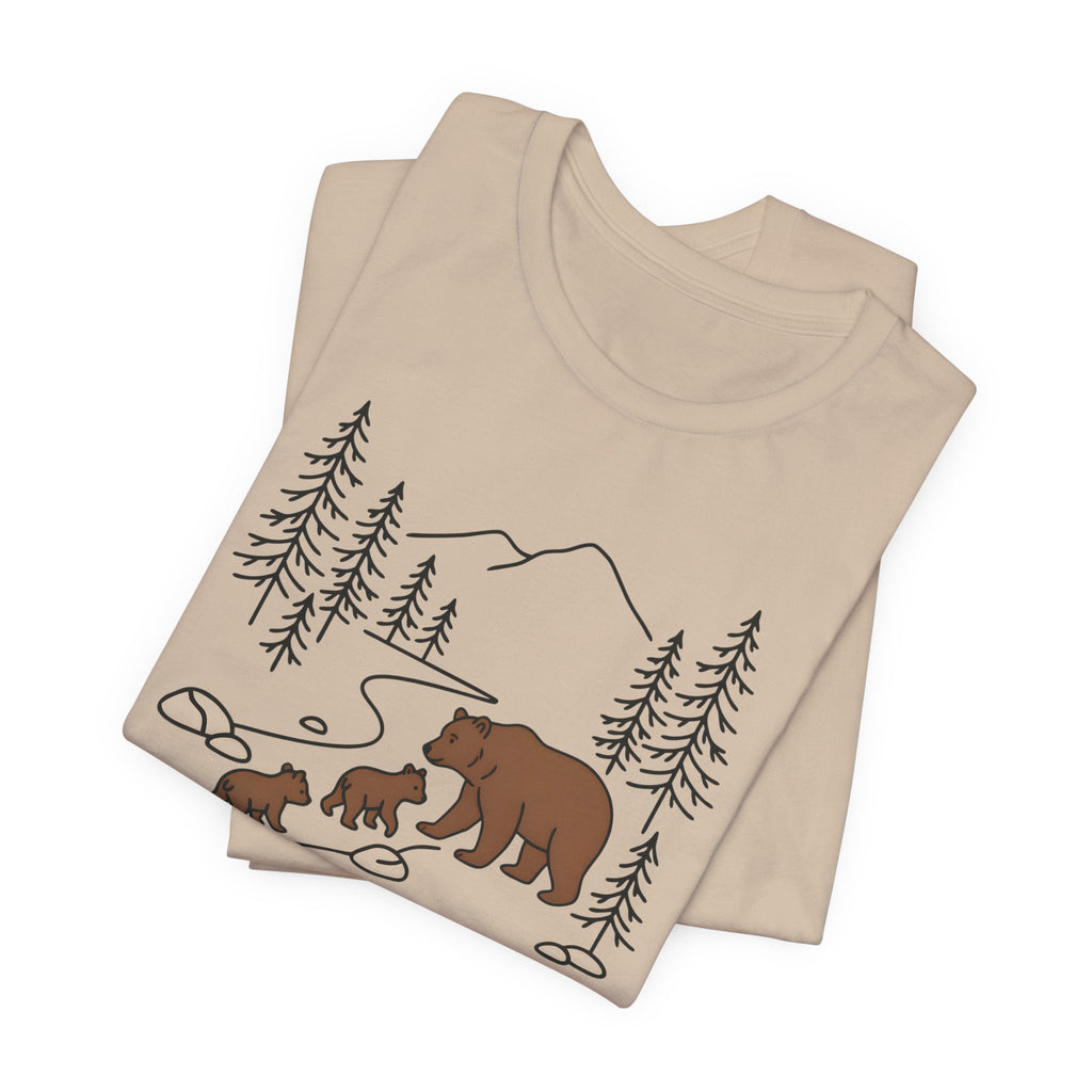 Bear Family Forest Tee | Mama Bear & Cubs Graphic T-Shirt