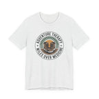 Adventure Therapy Miles Over Medicine T-Shirt | Hiking Boots Retro Badge