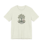 Tree and Roots T-Shirt with Mushroom Fern and Flowers | Woodland Folk Art Shirt