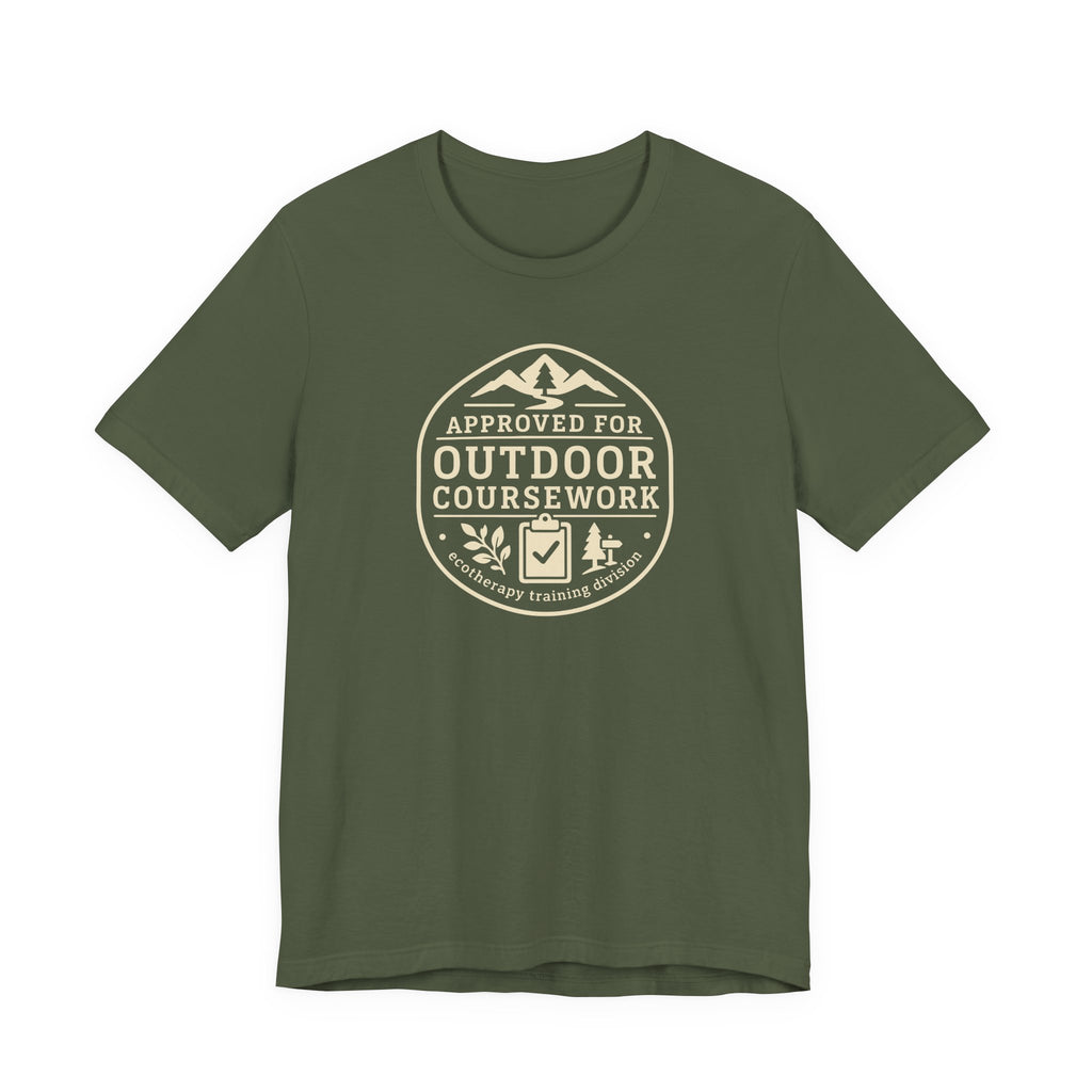 Approved for Outdoor Coursework T-Shirt | Hiking Badge Design