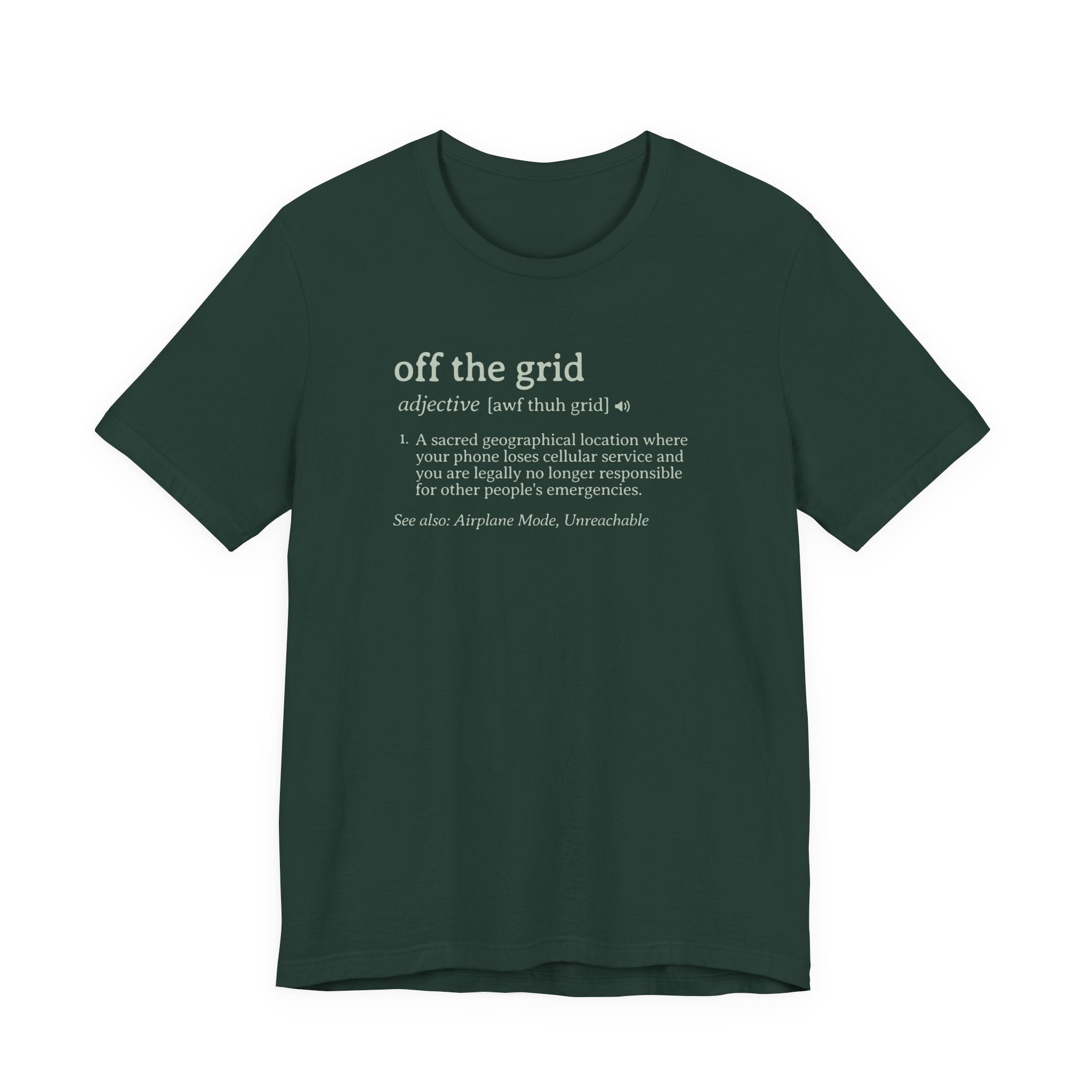 Off the Grid Definition Tee | Funny Dictionary Shirt