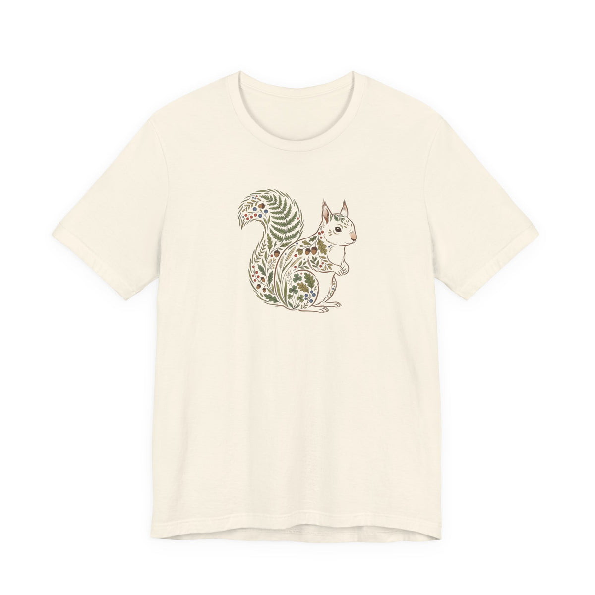 Floral Squirrel Tee | Botanical Wildlife Graphic T-Shirt