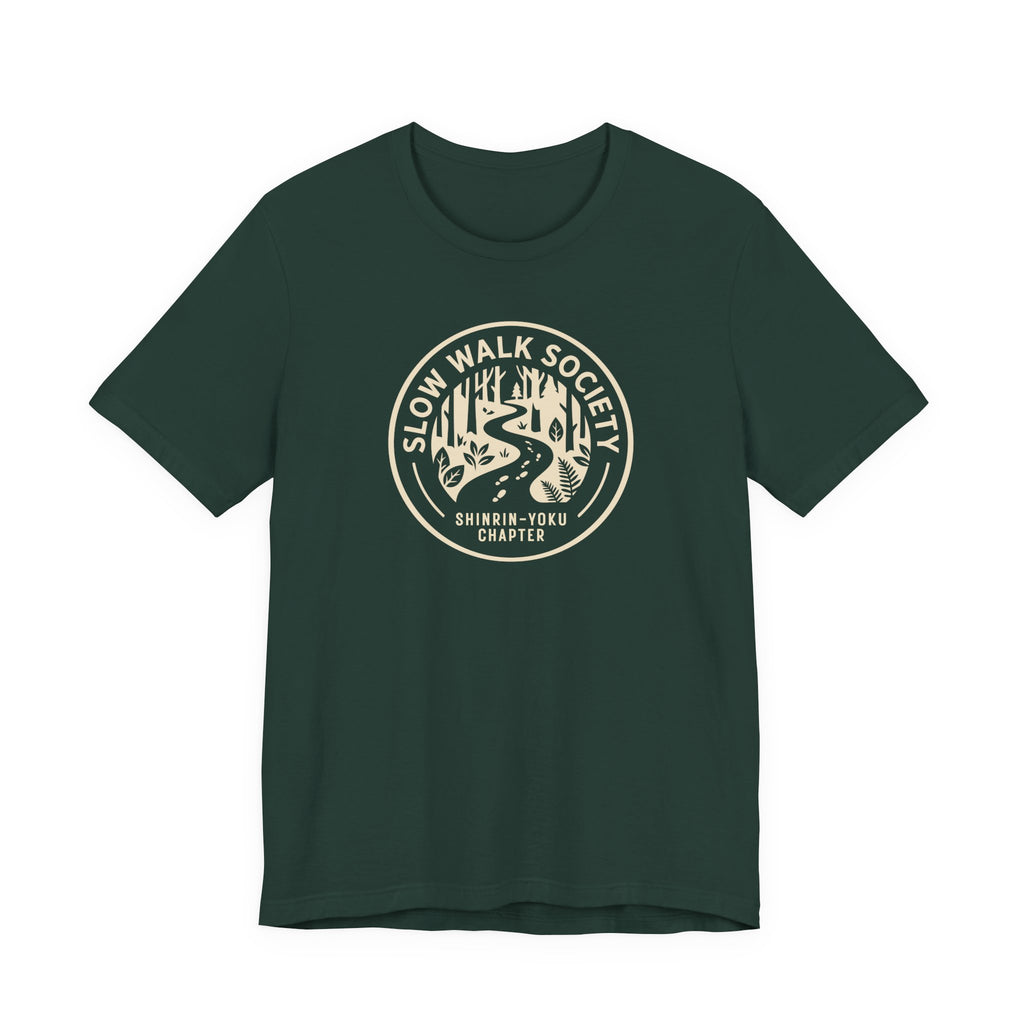 Slow Walk Society badge tee | Nature trail graphic T-Shirt