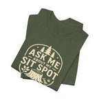 Ask Me About My Sit Spot T-Shirt | Nature Tree Stump Logo