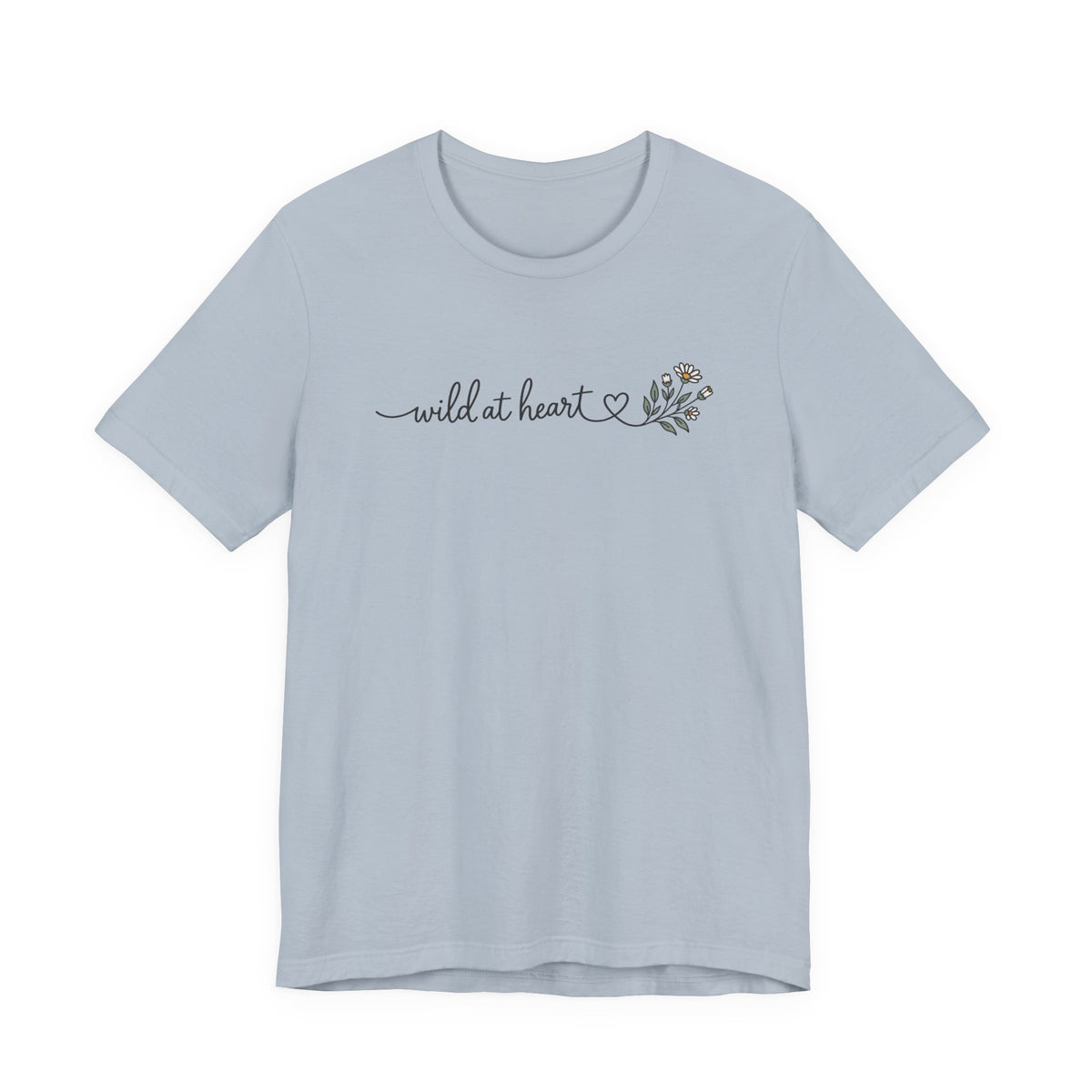 Wild at Heart Floral Tee | Line Art Illustration T-Shirt