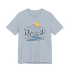 Mountain River Graphic Tee | Sunset Scenic Nature T-Shirt