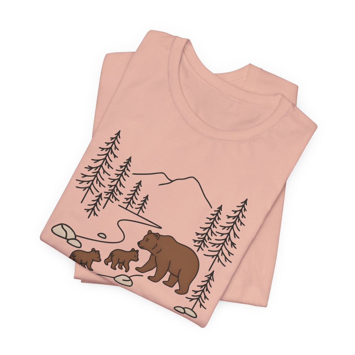 Bear Family Forest Tee | Mama Bear & Cubs Graphic T-Shirt