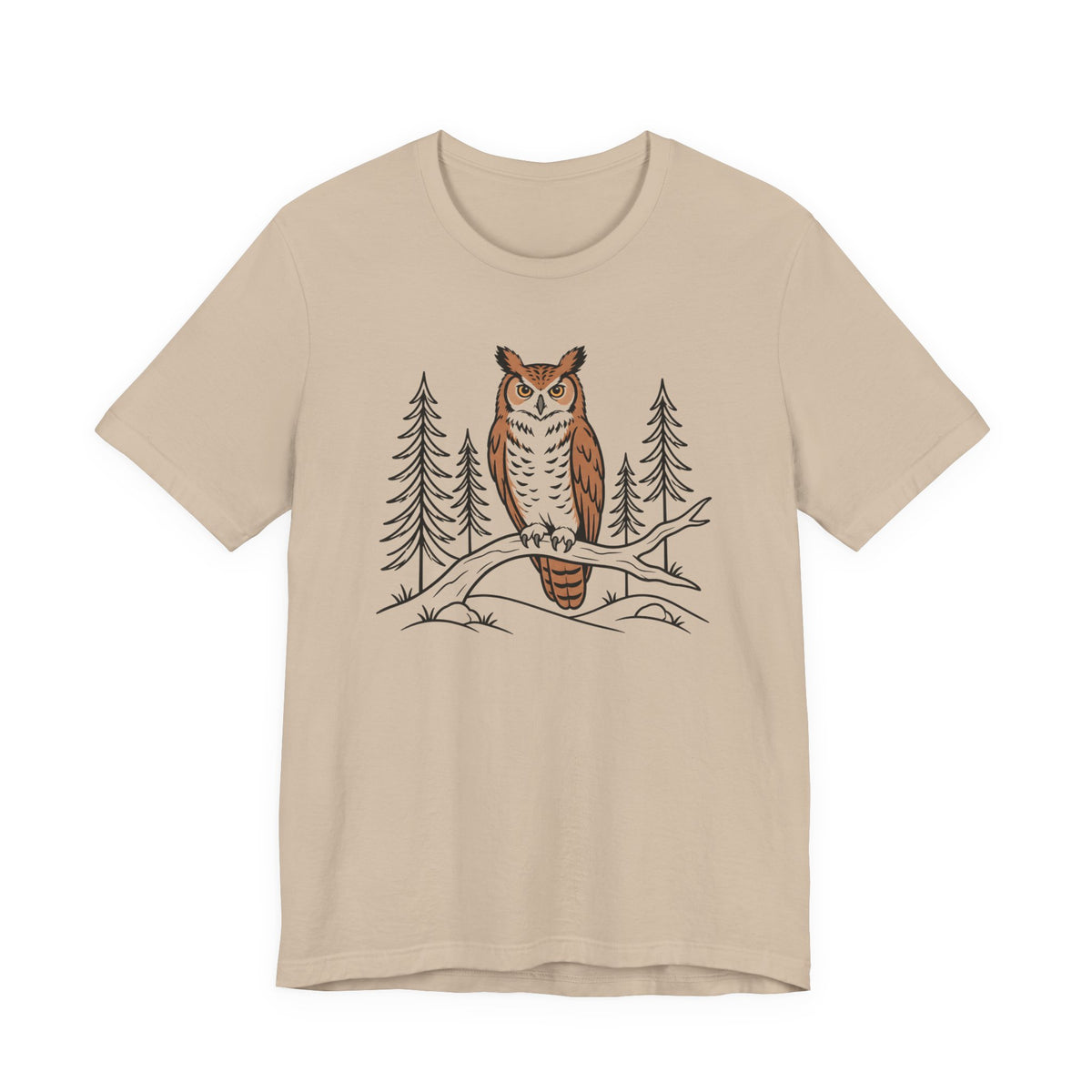 Night Watcher Owl Tee| Botanical Wildlife Graphic T-Shirt
