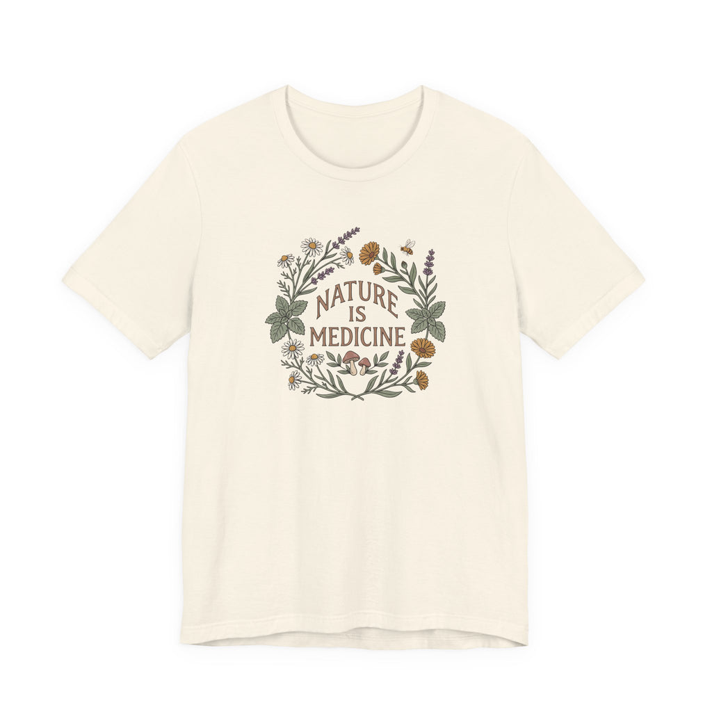 Nature Is Medicine Tee | Botanical Folk Art Shirt