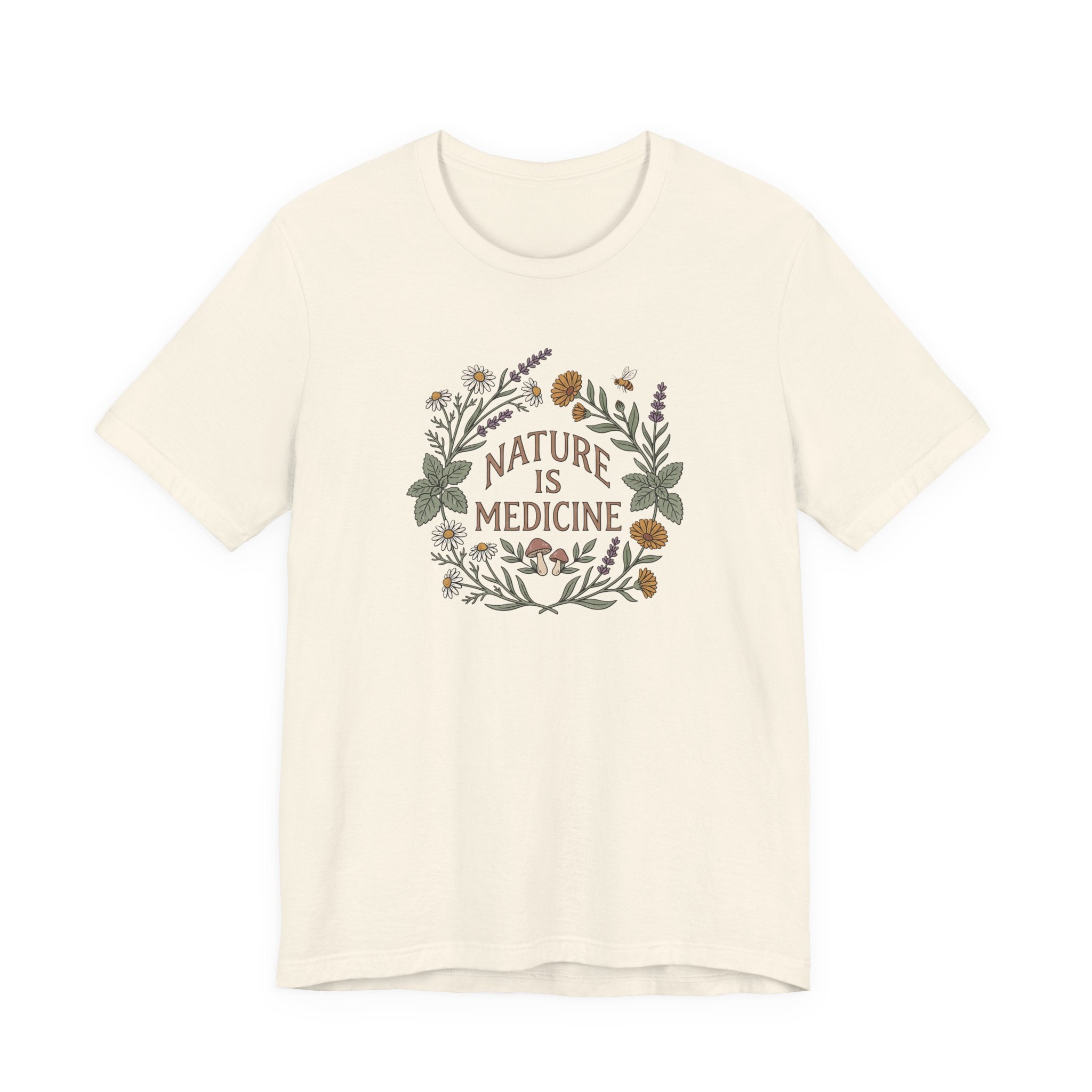 Nature Is Medicine Tee | Botanical Folk Art Shirt
