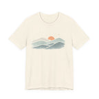 Minimal Sunrise Mountain Illustration Tee | Retro Nature Landscape Shirt