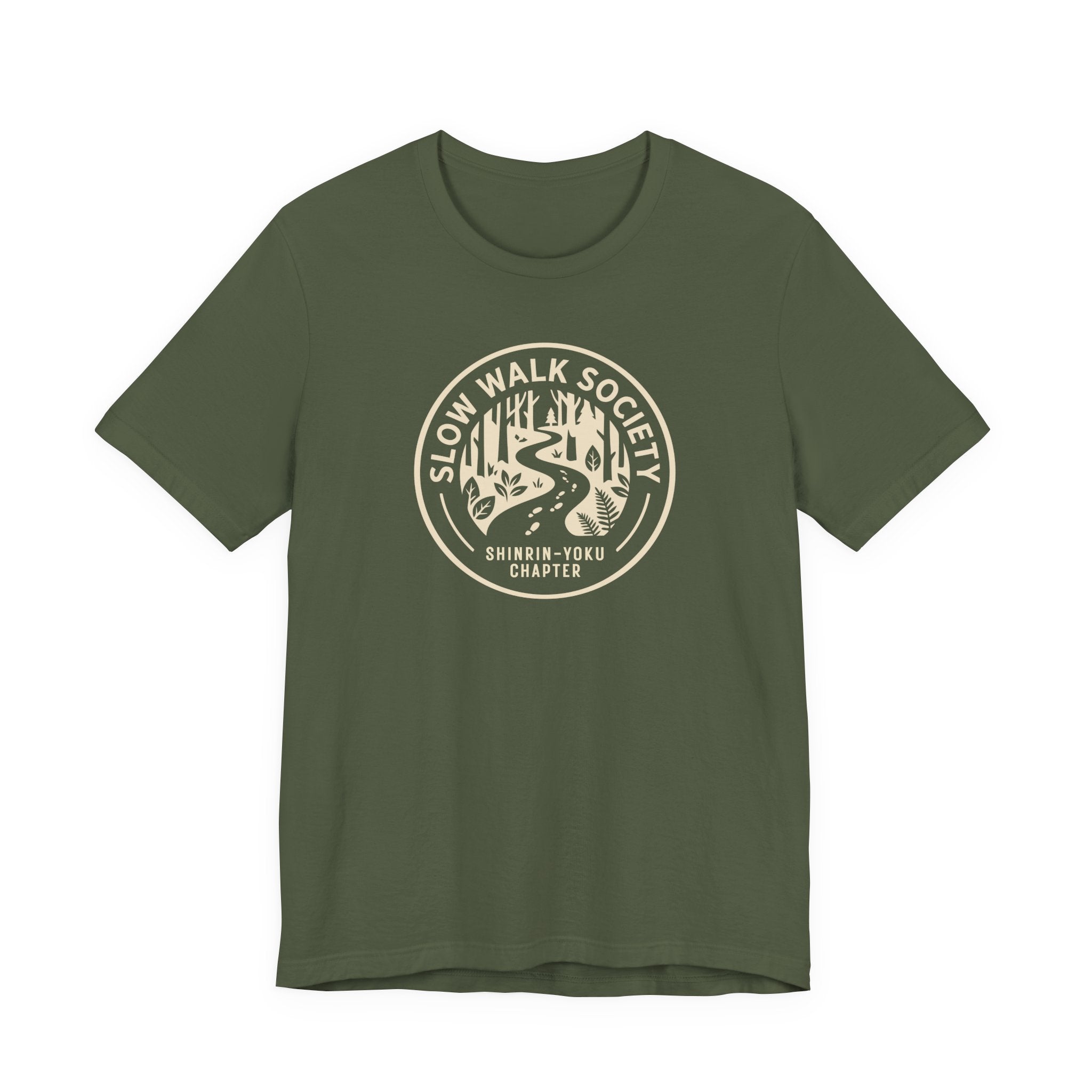 Slow Walk Society badge tee | Nature trail graphic T-Shirt