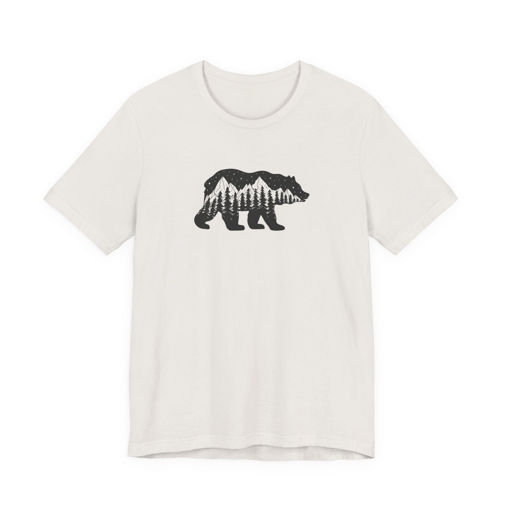 Night Sky Bear Tee | Mountain Forest Silhouette Shirt