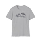 Woodland Mushroom Linocut Style Graphic T-Shirt