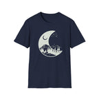 Crescent Moon Howling Wolf Graphic T-Shirt