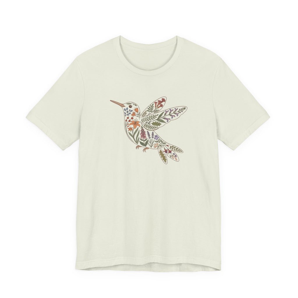 Floral Hummingbird Tee | Botanical Bird Graphic Tee