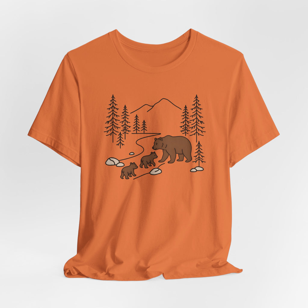 Bear Family Forest Tee | Mama Bear & Cubs Graphic T-Shirt