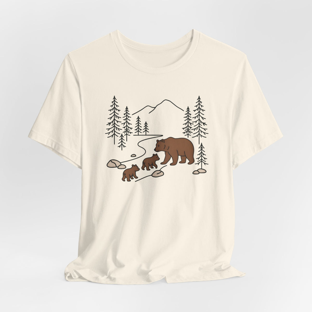 Bear Family Forest Tee | Mama Bear & Cubs Graphic T-Shirt