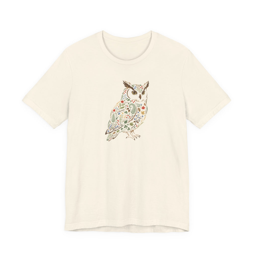 Botanical Owl Tee | Botanical Wildlife Graphic T-Shirt