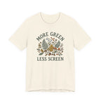 More Green Less Screen Tee | Woodland Folk Art Shirt