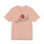 Timber Rise Sunset Tee | Minimal Pine Tree Forest Graphic T-Shirt