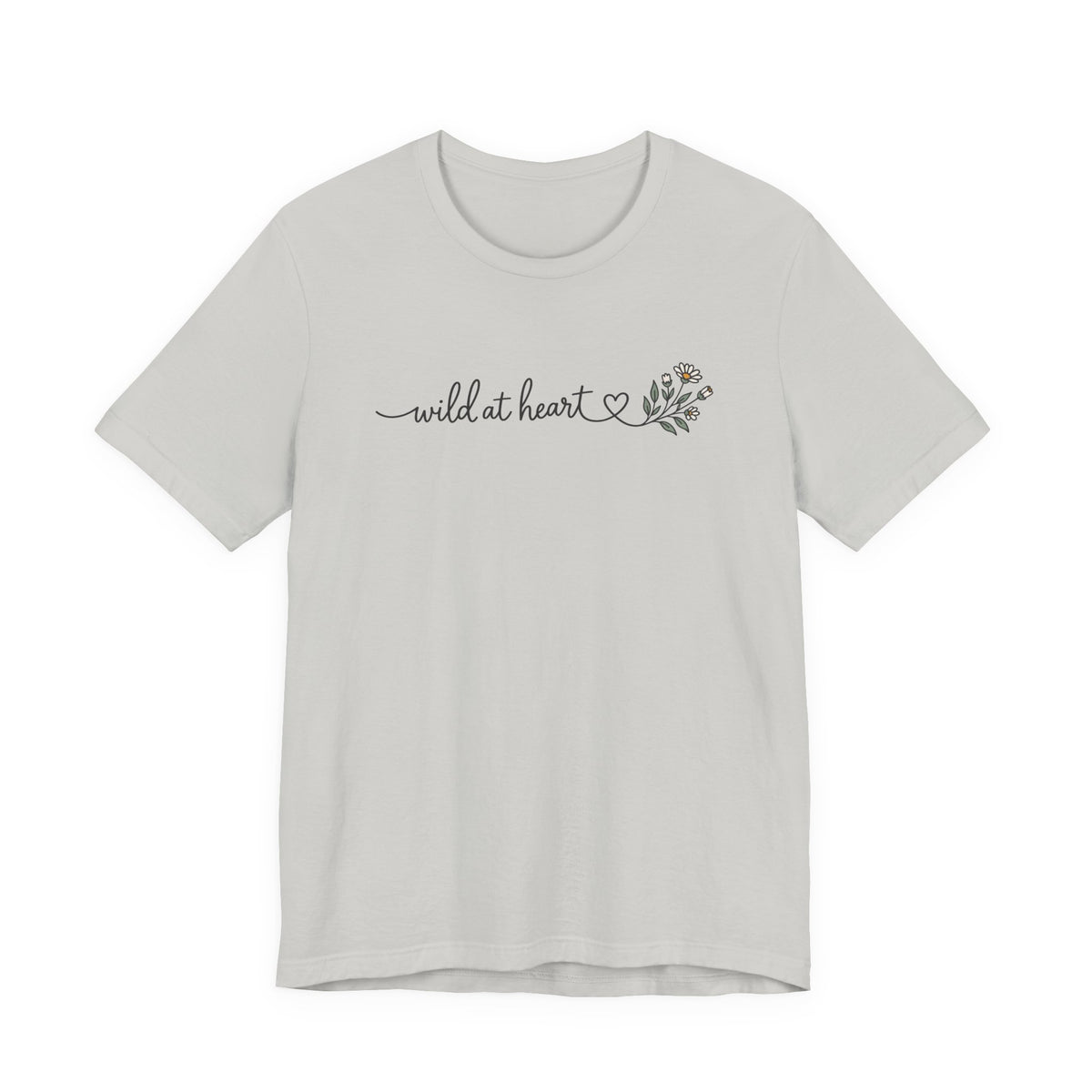 Wild at Heart Floral Tee | Line Art Illustration T-Shirt