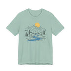 Mountain River Graphic Tee | Sunset Scenic Nature T-Shirt