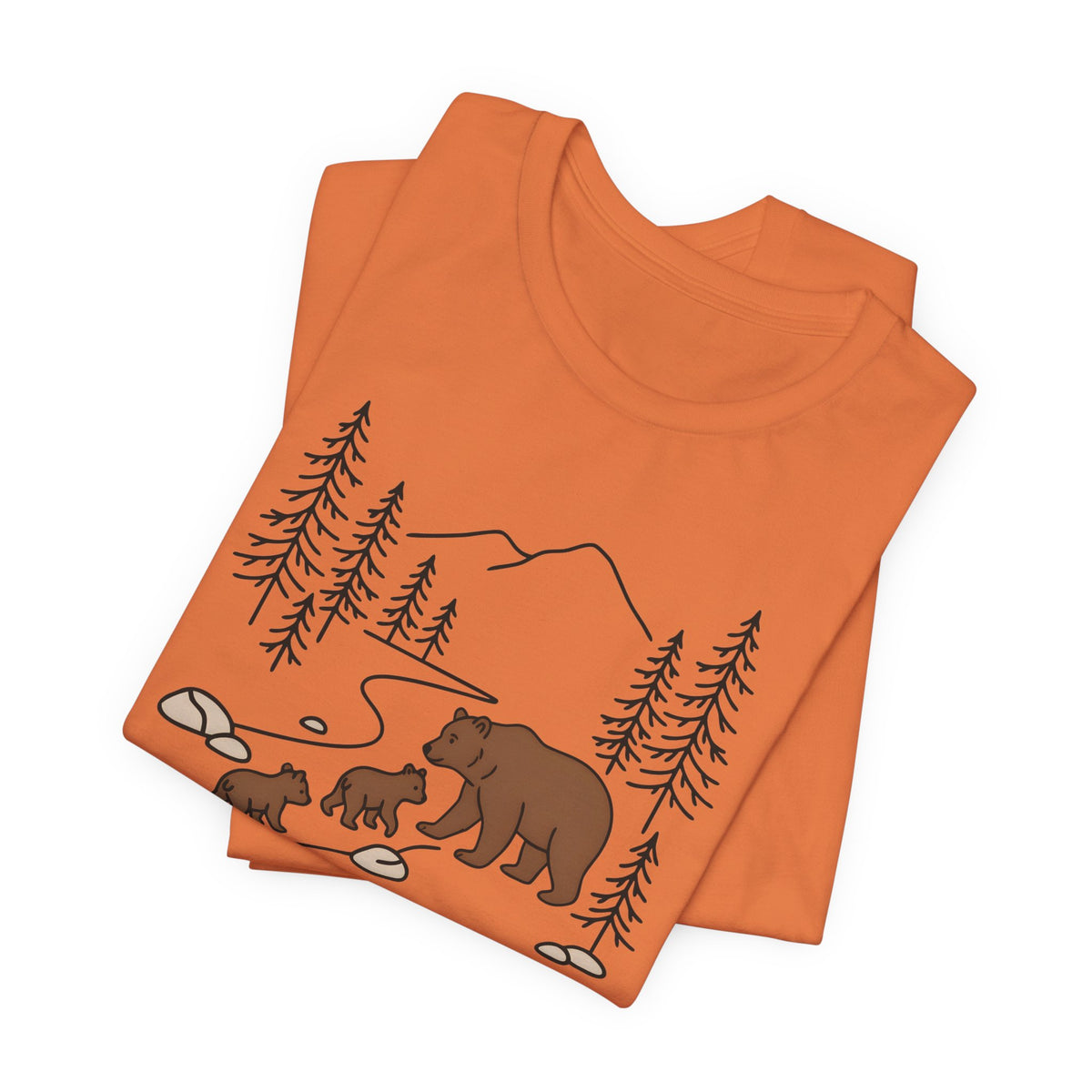 Bear Family Forest Tee | Mama Bear & Cubs Graphic T-Shirt