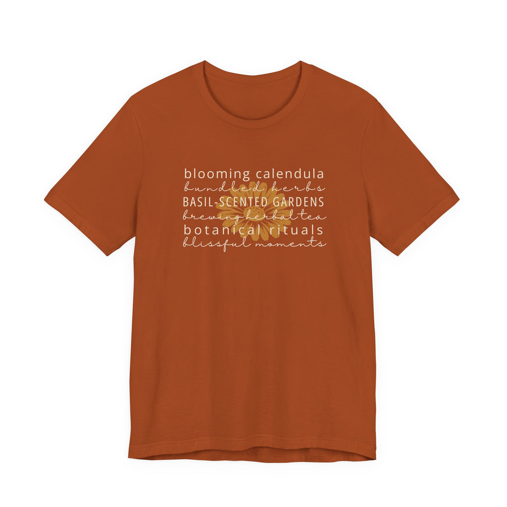 Blooming Calendula Tee | Botanical Wellness Herbal T-Shirt