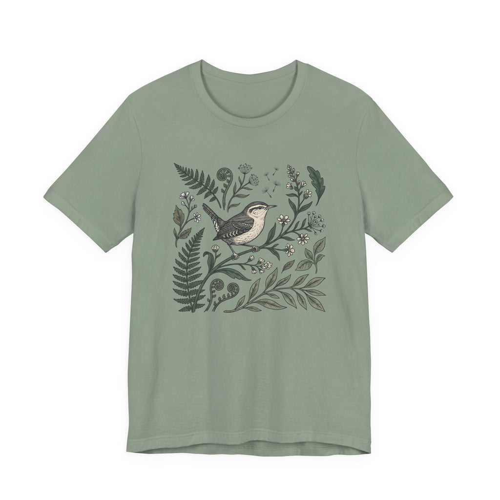 Wren & Fern Graphic Tee | Botanical Bird T-Shirt
