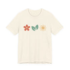 Floral Sun Leaf Icons T-Shirt | Minimal Botanical Tee