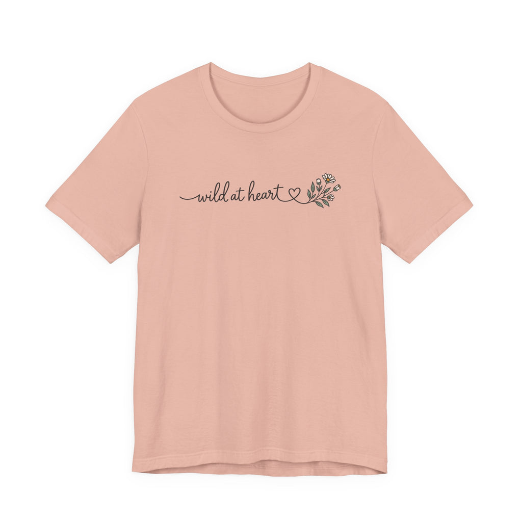 Wild at Heart Floral Tee | Line Art Illustration T-Shirt