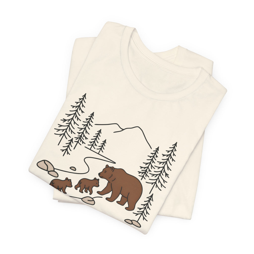 Bear Family Forest Tee | Mama Bear & Cubs Graphic T-Shirt