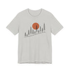 Timber Rise Sunset Tee | Minimal Pine Tree Forest Graphic T-Shirt