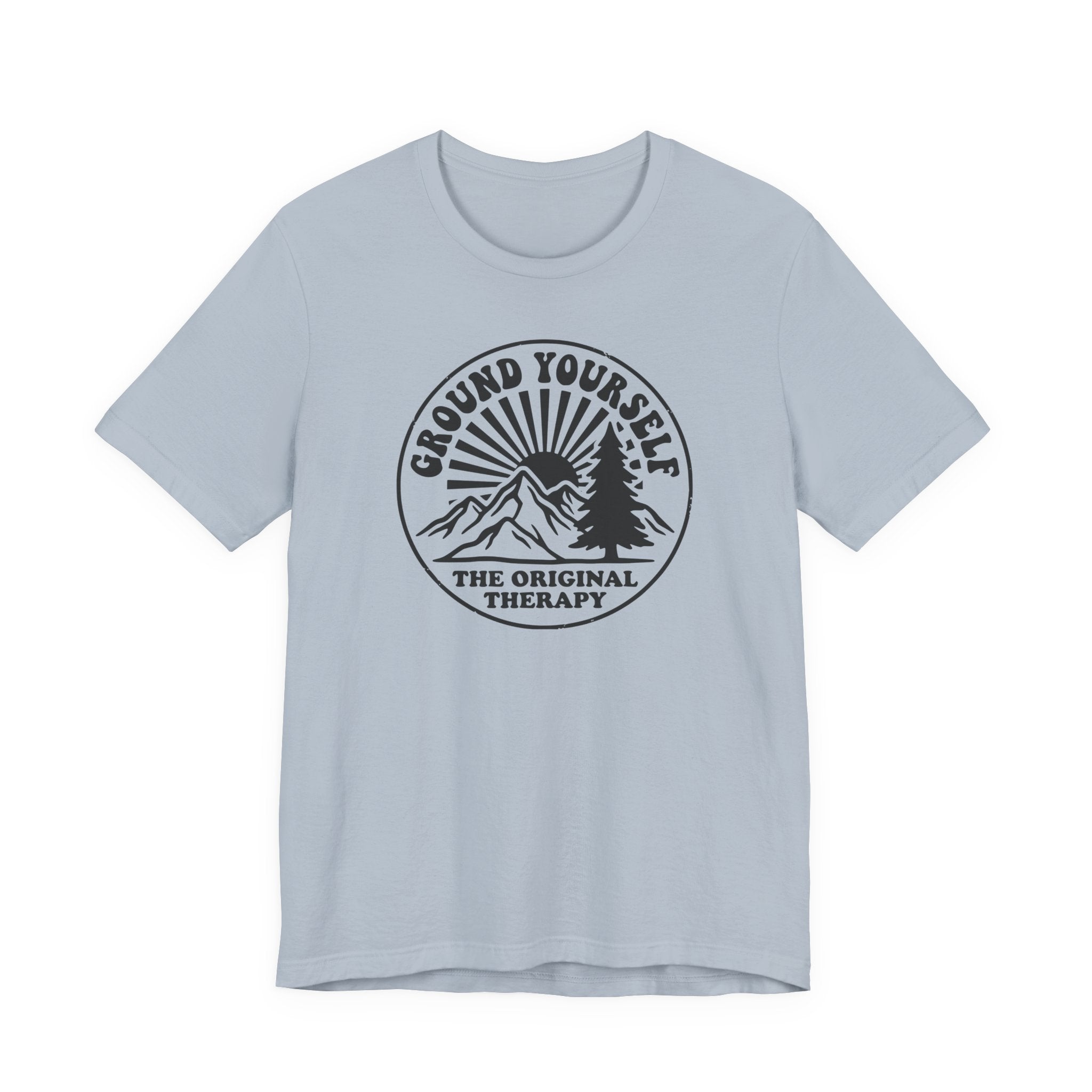 Ground Yourself mountain badge tee | The Original Therapy t-shirt