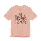 Night Watcher Owl Tee| Botanical Wildlife Graphic T-Shirt