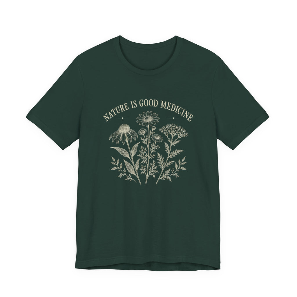 Nature Is Good Medicine T-Shirt | Botanical Healing Graphic Tee