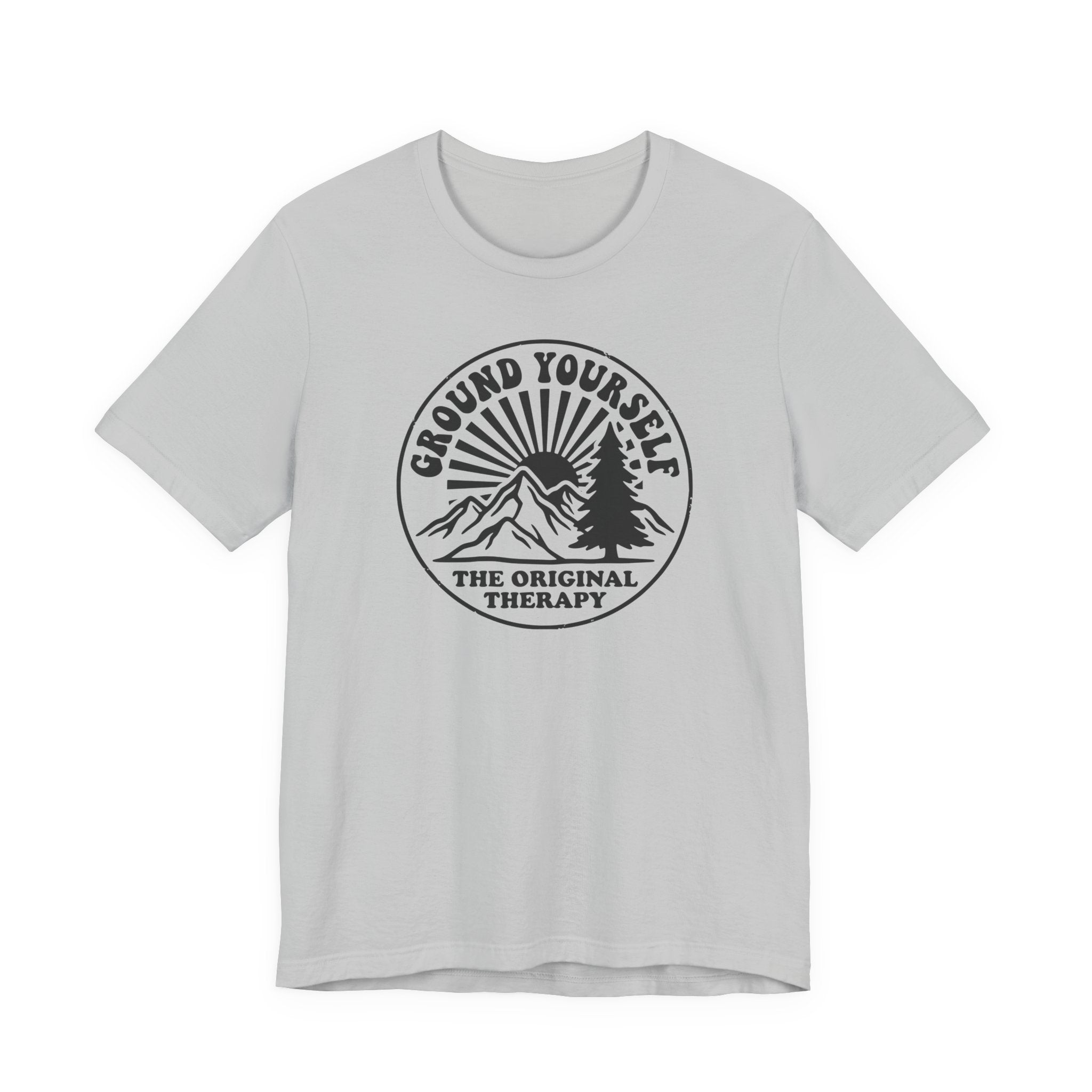 Ground Yourself mountain badge tee | The Original Therapy t-shirt