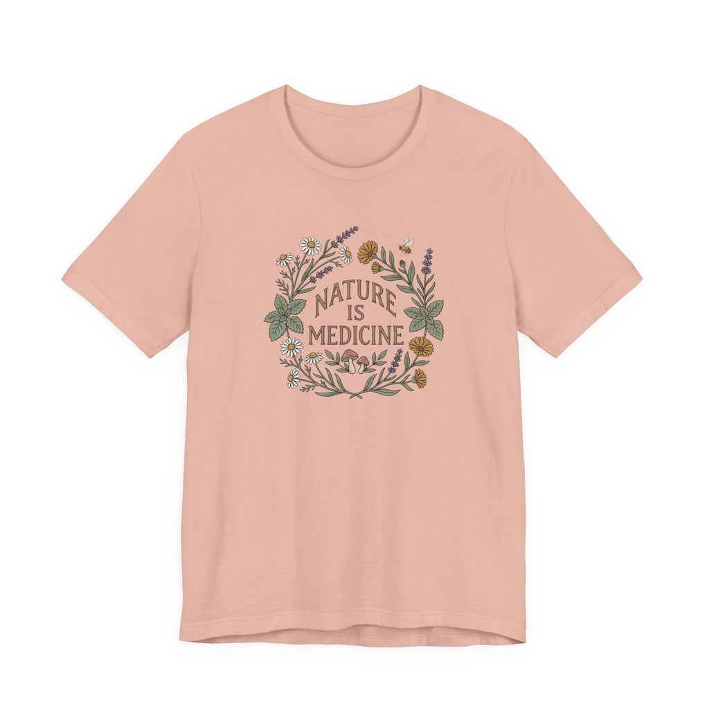 Nature Is Medicine Tee | Botanical Folk Art Shirt