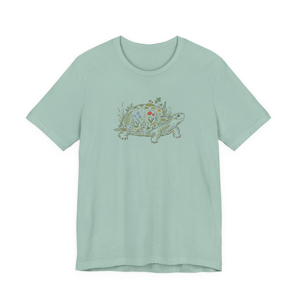 Floral Turtle Tee | Botanical Wildlife Graphic T-Shirt