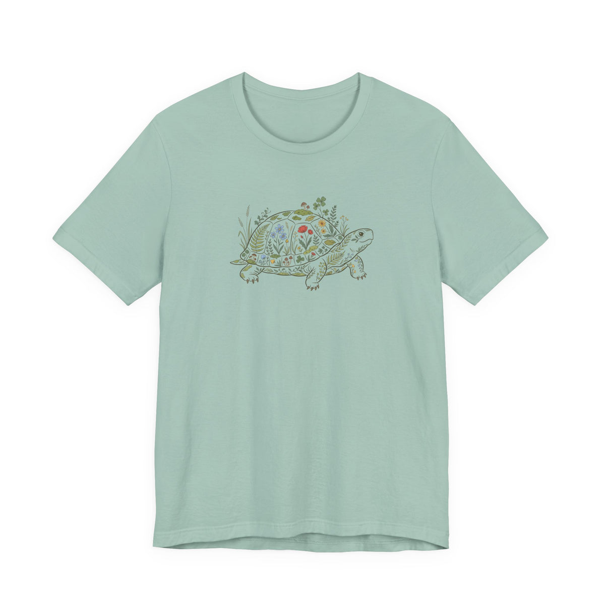 Floral Turtle Tee | Botanical Wildlife Graphic T-Shirt