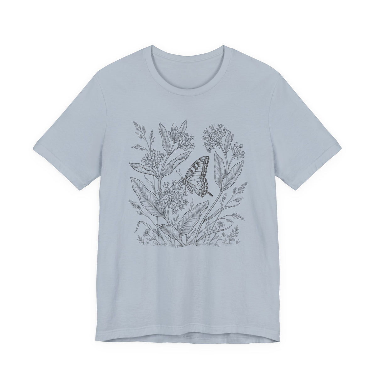 Botanical Monarch & Milkweed Tee | Meadow Butterfly T-Shirt