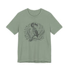 Moonlit Barred Owl Tee | Vintage Botanical Owl T‑Shirt