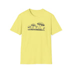Woodland Mushroom Linocut Style Graphic T-Shirt