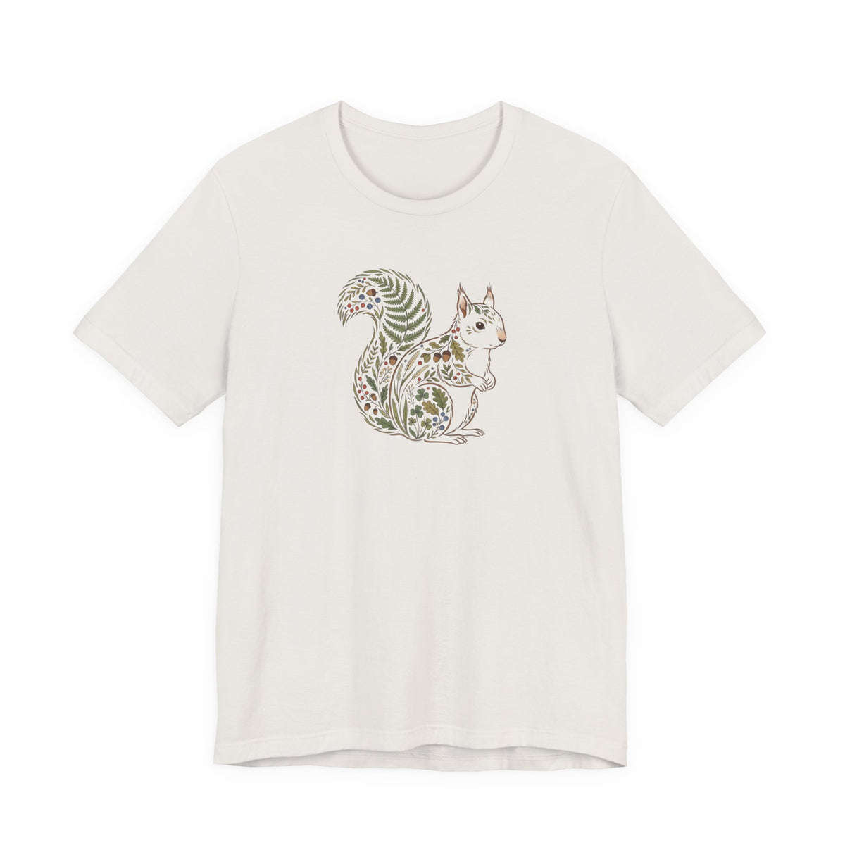 Floral Squirrel Tee | Botanical Wildlife Graphic T-Shirt