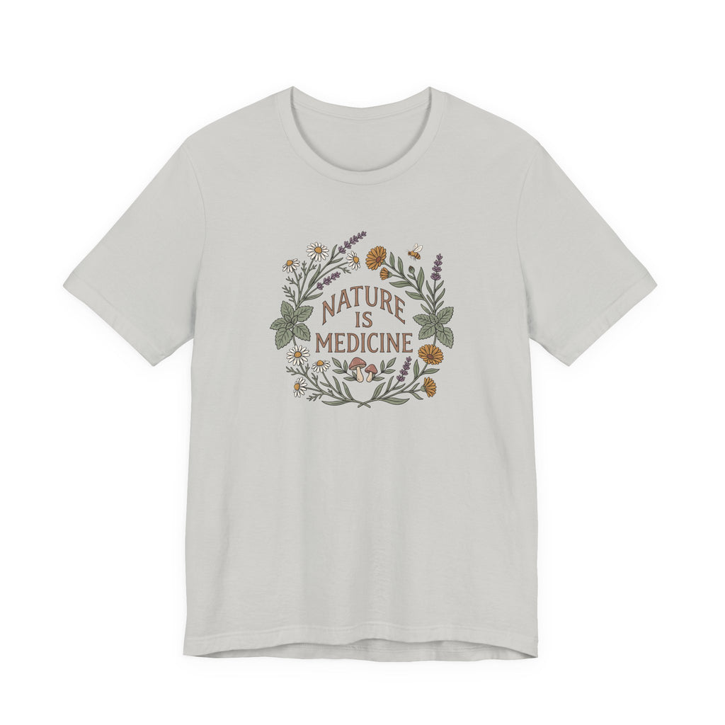 Nature Is Medicine Tee | Botanical Folk Art Shirt